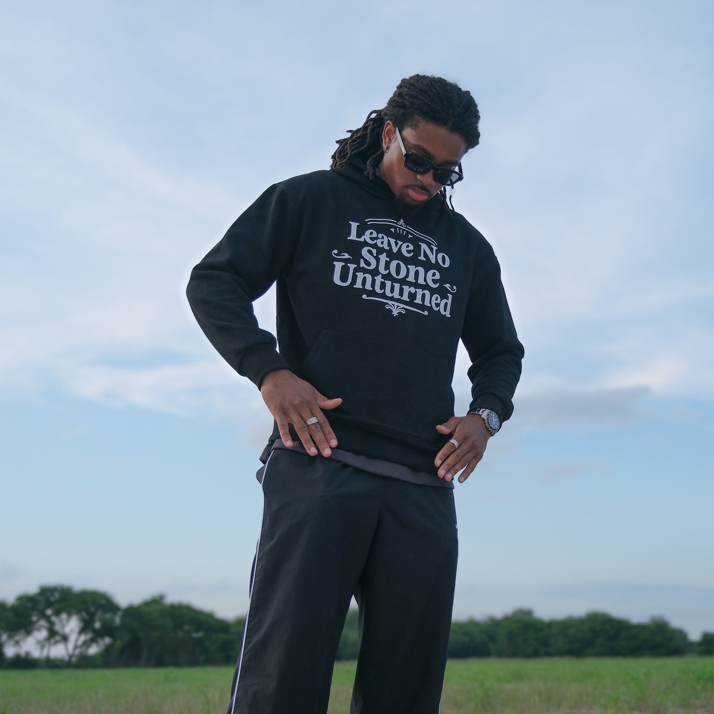 Leave No Stone Unturned Hoodie - Black