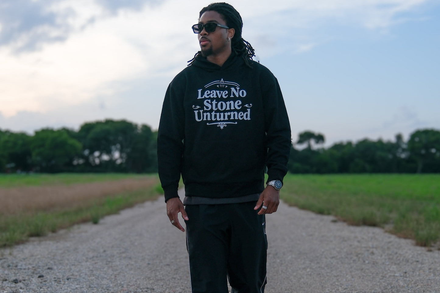 Leave No Stone Unturned Hoodie - Black