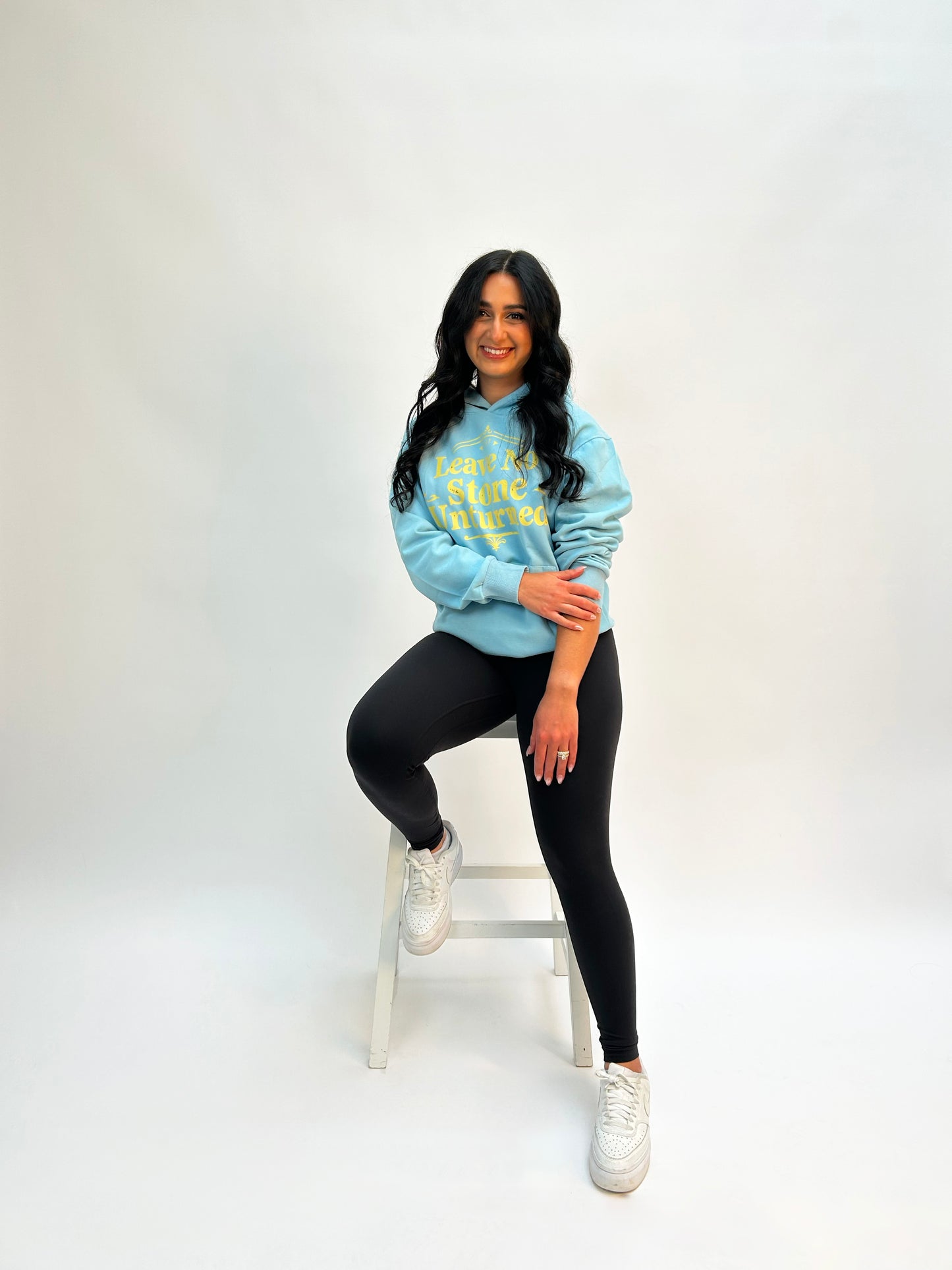 Leave No Stone Unturned Hoodie - Seafoam Blue