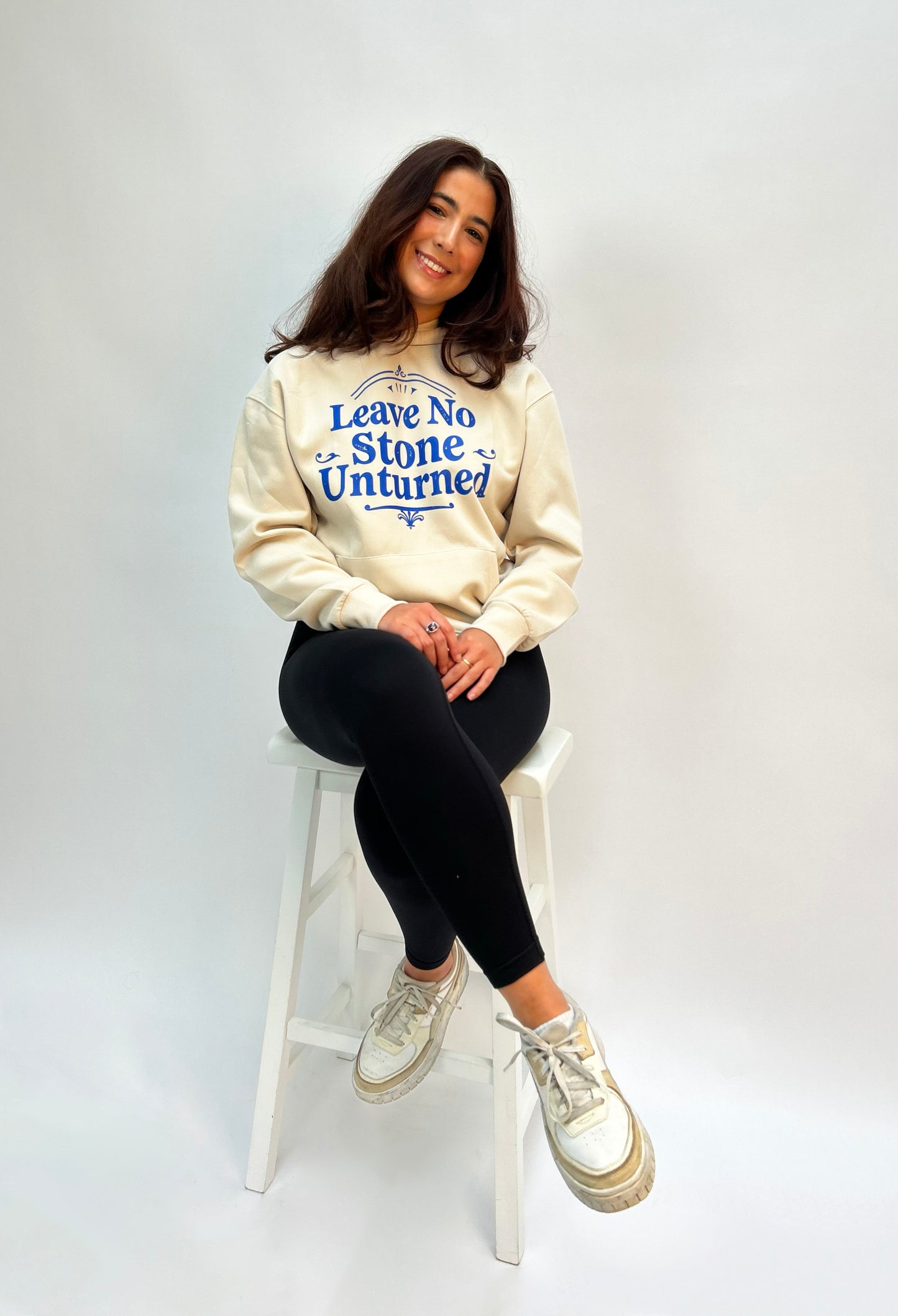 Leave No Stone Unturned Hoodie - Beige