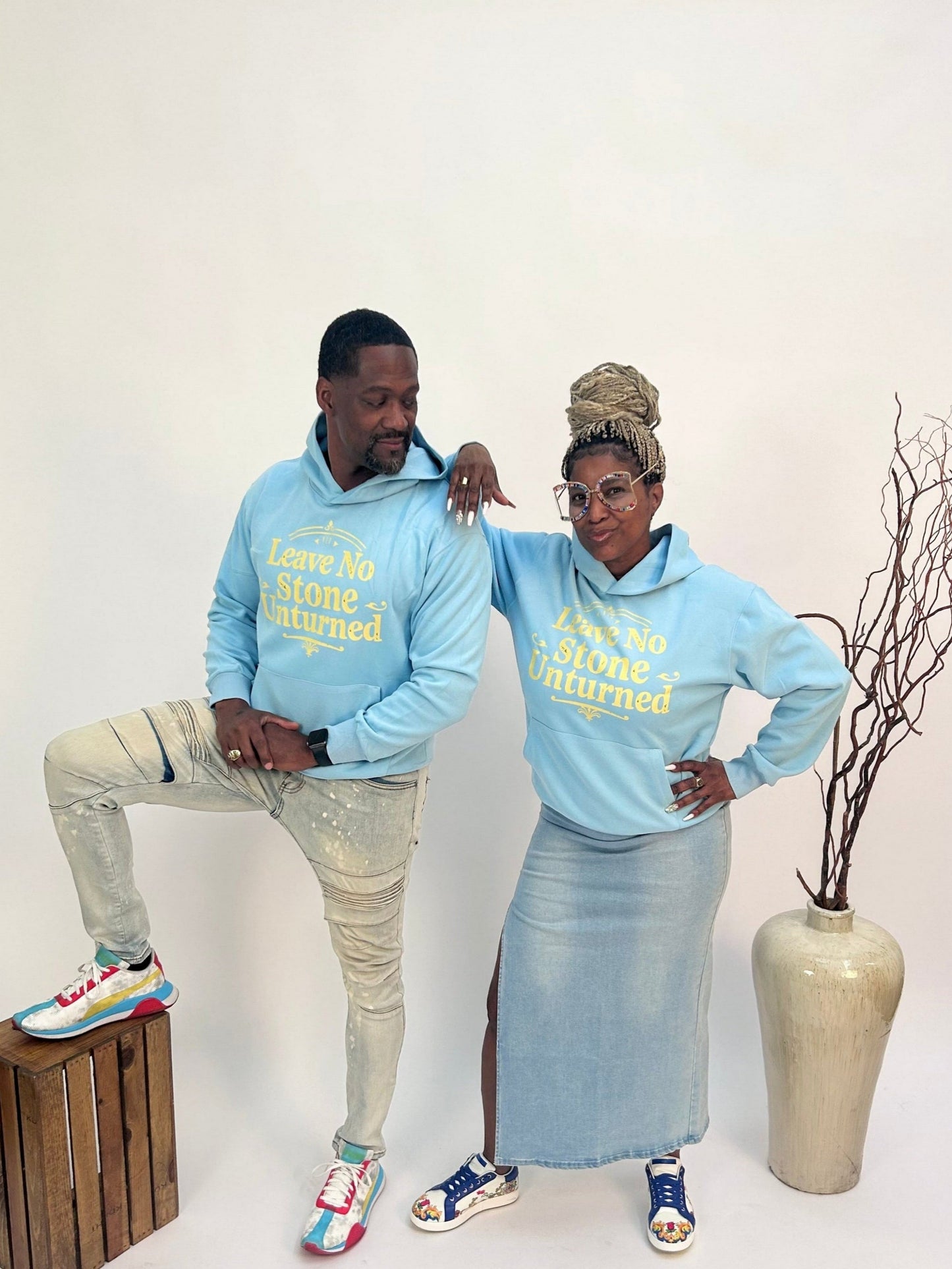 Leave No Stone Unturned Hoodie - Seafoam Blue