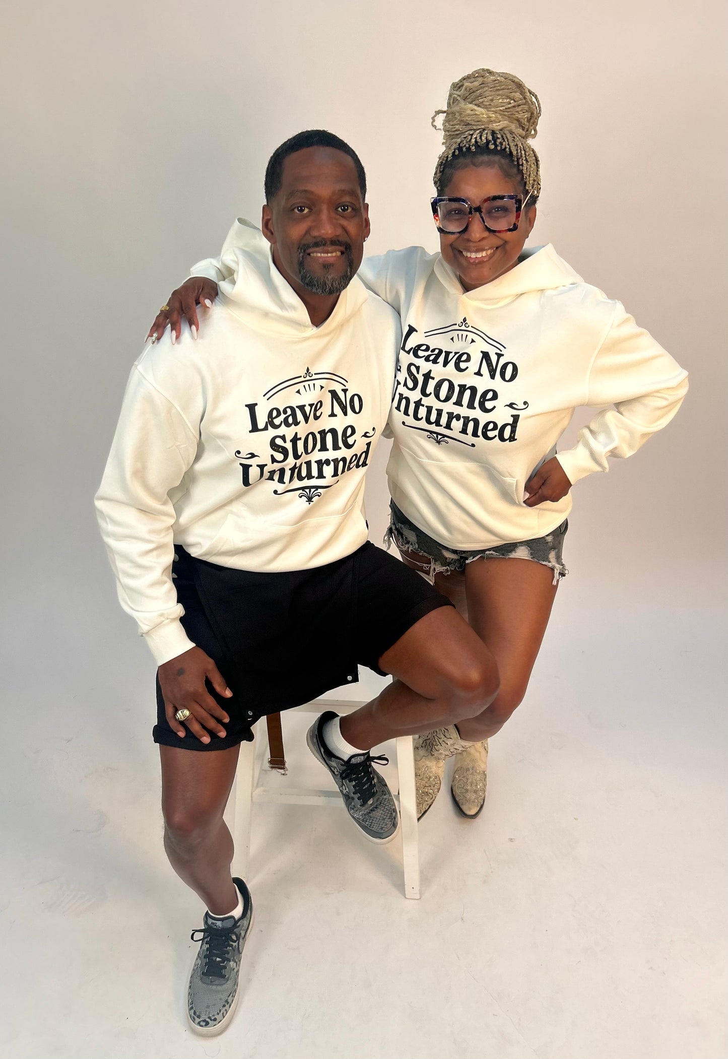 Leave No Stone Unturned hoodie - White