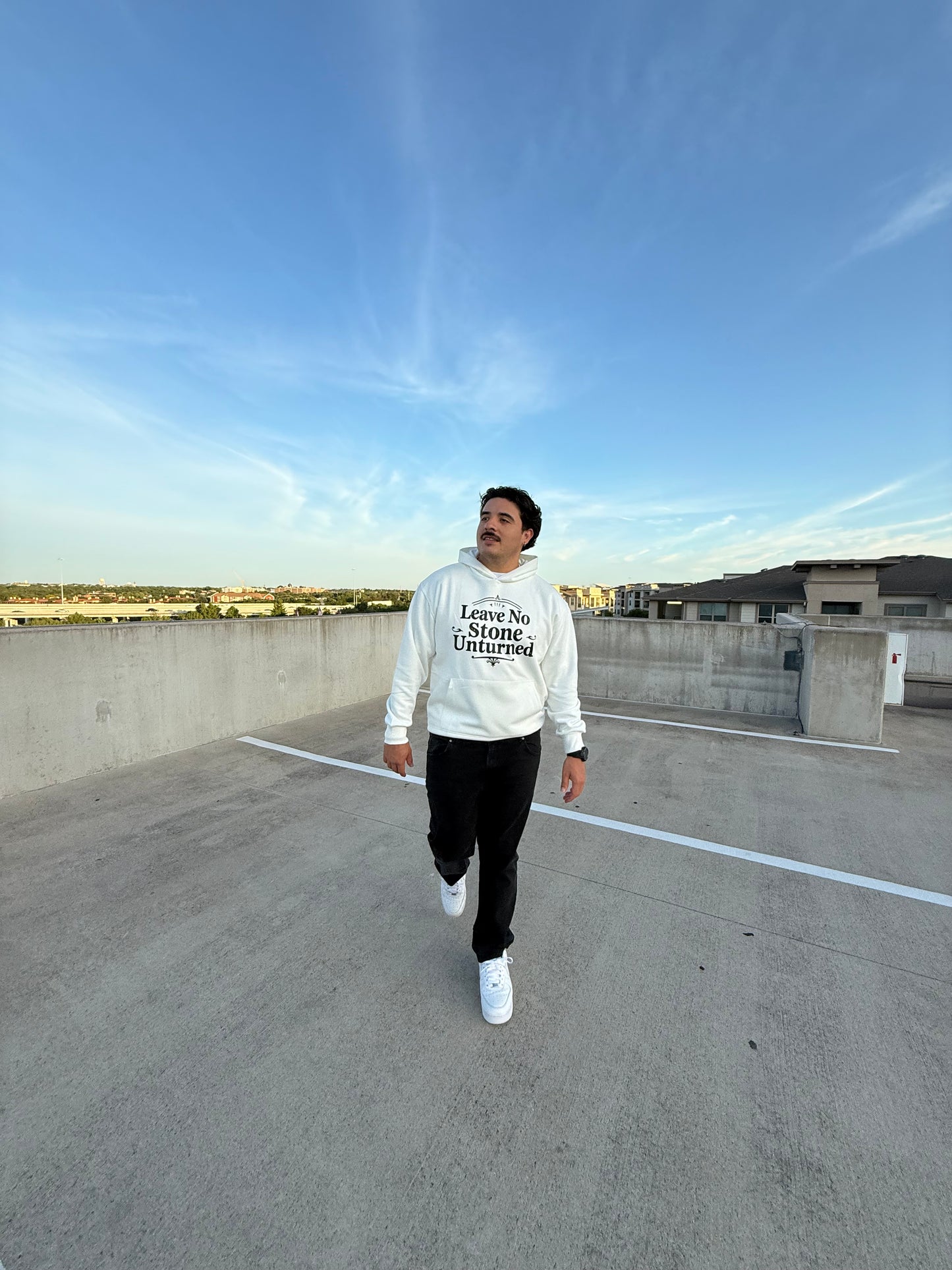 Leave No Stone Unturned hoodie - White