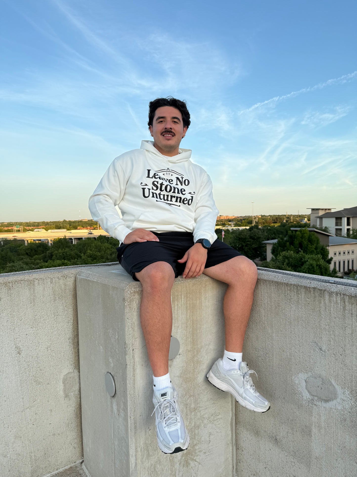 Leave No Stone Unturned hoodie - White